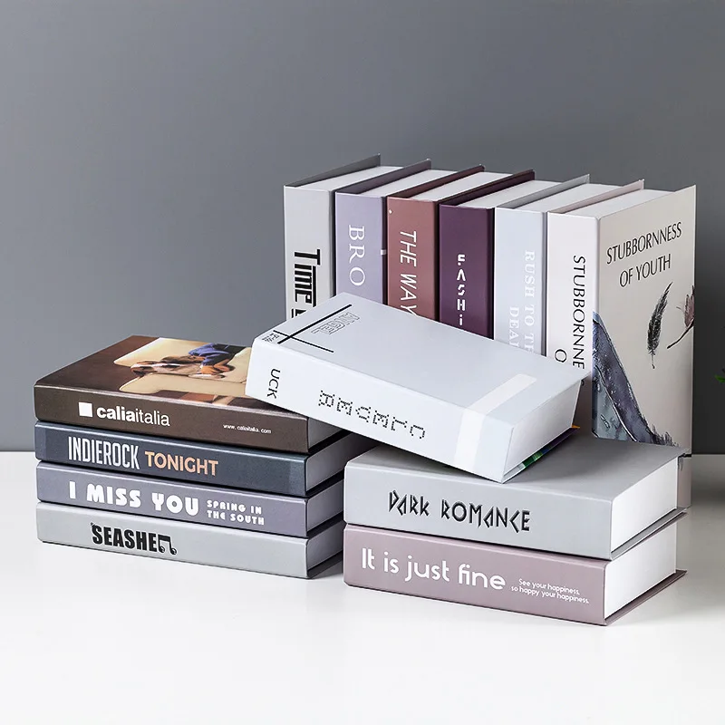 Modern fake book decoration accessories home decor stack book factory wholesale