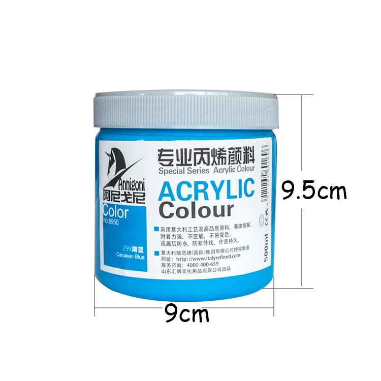 Professional Art Supplies 500 ml Acrylic Paint for Painting on Canvas, Wood, Clay, Resin, Glass & Crafts