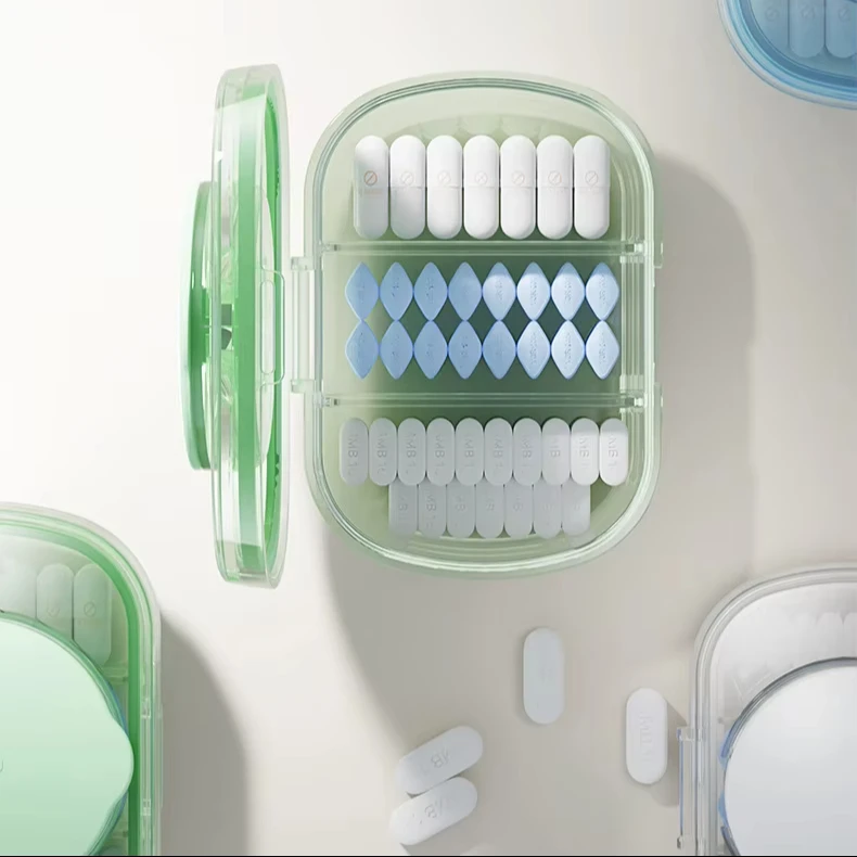 Pill Box Organizer Portable Medicine Dispenser Seven Days a Week to Take Medicine Reminder Box Large Capacity Dispenser