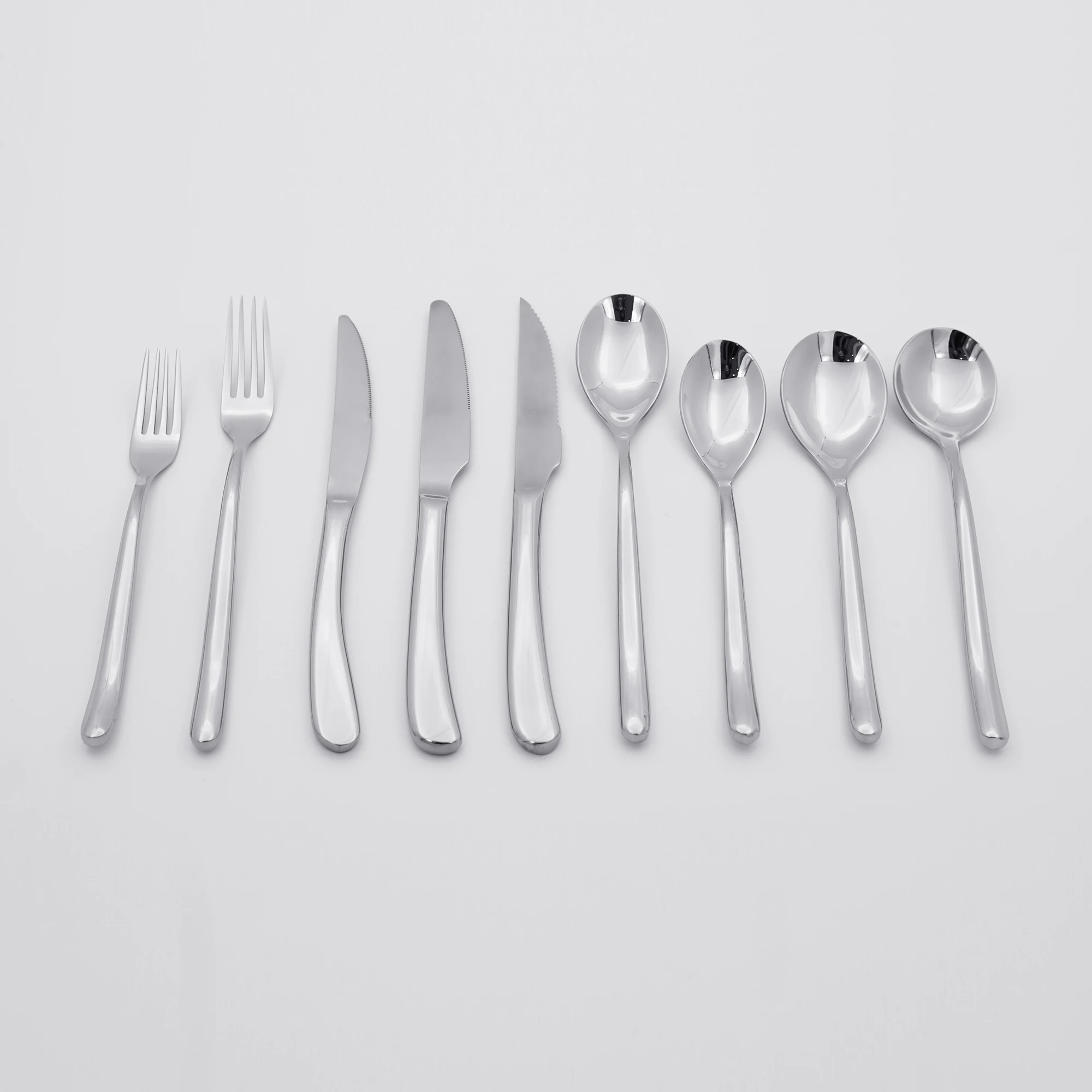Customizable Western Metal Knife Fork Spoon Set Thick Hotel Stainless Steel 18/10 Korean Flatware Silver Plated Cutlery Set