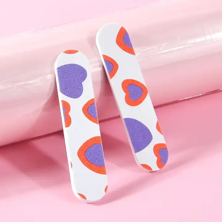 Mixed Patterns Design Soft Touch Nail Polish File Colorful Custom Printed Mini Nail File Buffer Set Sponge Kid Baby Nail File