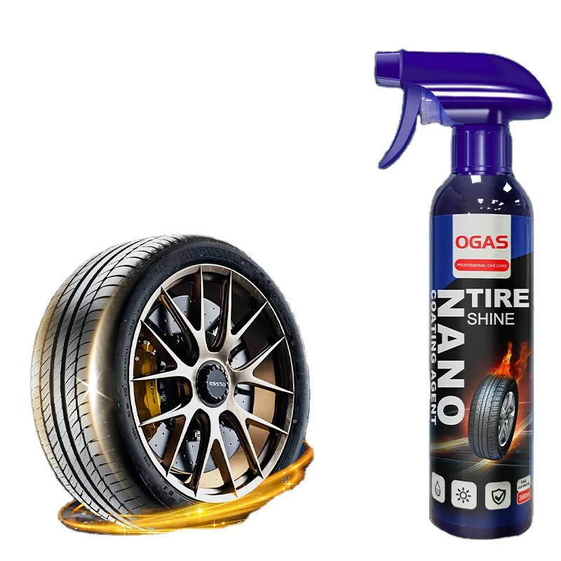OGAS Tyre Gloss Tire Coating Spray Hydrophobic Sealant Wax For Car Wheel Auto Care Re-black Shine Chemistry Filler