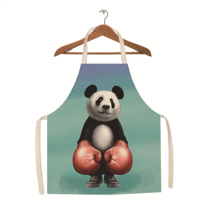 Cartoon linen apron kitchen cooking apron child drawing antifouling overclothes hop cool overclothes