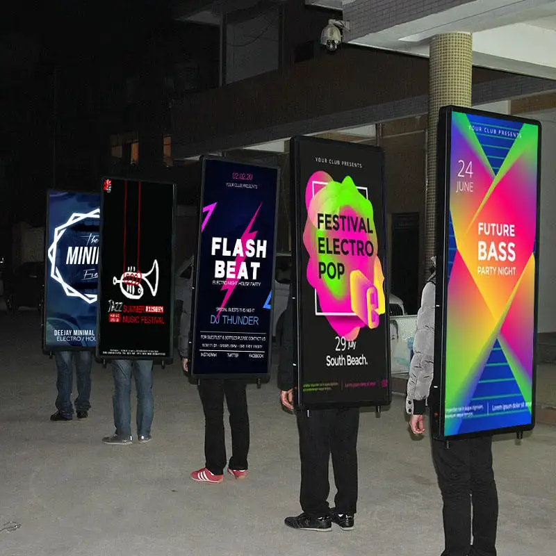 Led Digital Walker Billboard Backpack Walking Billboard Human Walking Advertising Billboard for Outdoor Advertising Light Box