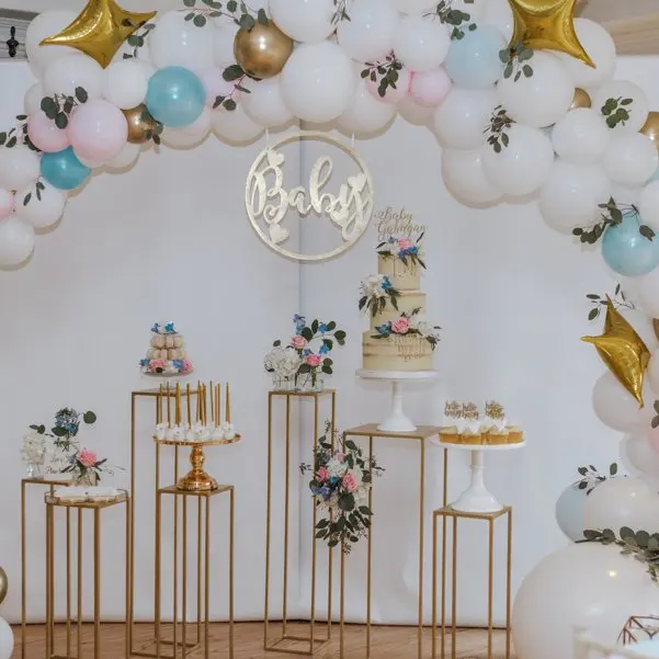 Gold Metal Stand Road Lead Heavenly Wedding Stage Decoration