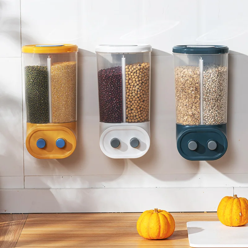 Dry Food Boxes Organizer Storage & Container Kitchen Plastic Clear Set Wall-mounted Dry Food Storage SNH011108