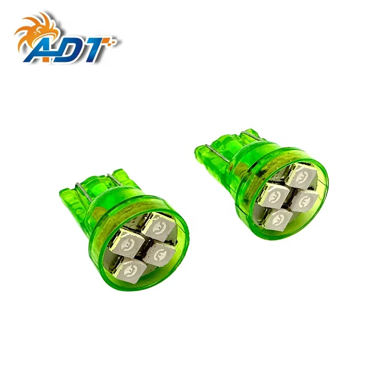 ADT OEM design Transparent Wedge T10 194 insert square 4smd 3528 ac dc led 6.3 volt #555 pinball lights