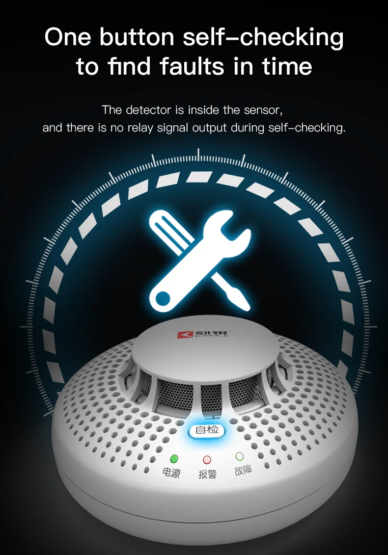 Factory Directly Security Alarms Wireless Interlinked Smoke Alarms Certified Fire Detector Remote RF433 smoke detectors