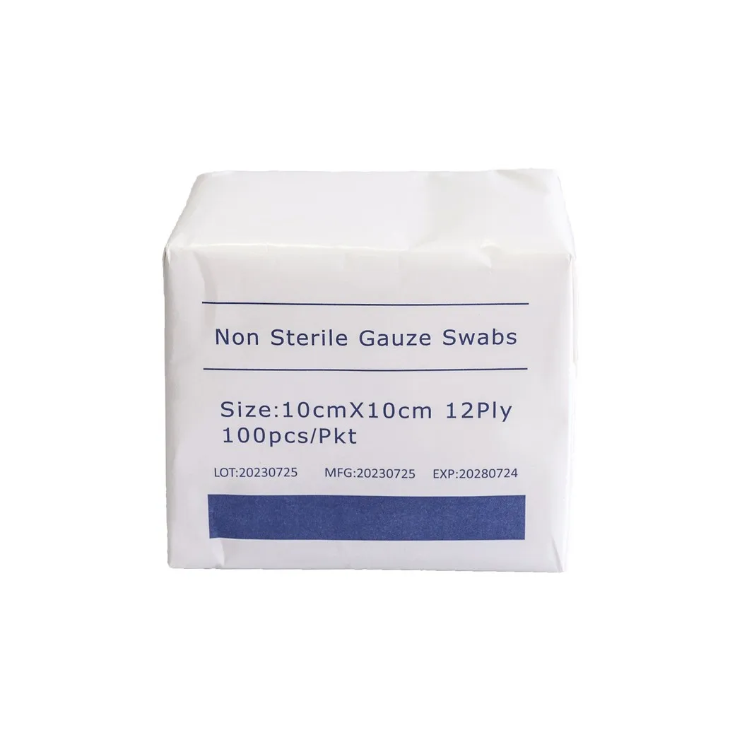 Medmount Medical Surgical Non sterile 100% Hydrophilic 100 Cotton Bleached White Folded/Unfolded Edge Gauze Sponge Swab