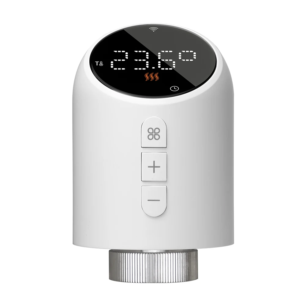 Smart WiFi or Zigbee TRV thermal radiator valve with battery power supply