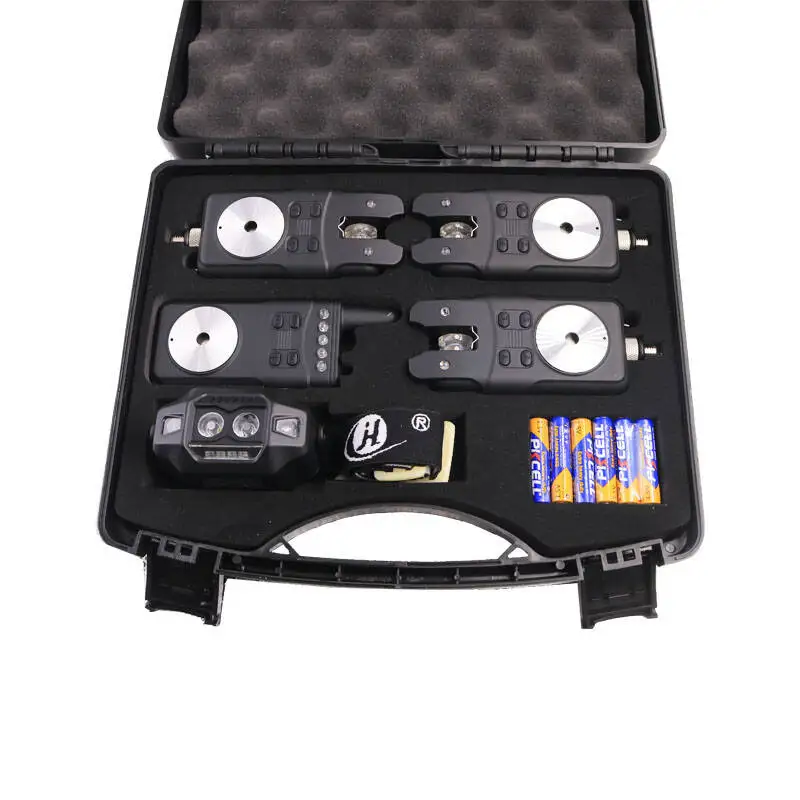 JZH-RF Black 698HT 3+1+1 High-sensitive European-style Wireless Waterproof  Durable  Fishing Bite Alarm Indicator Set