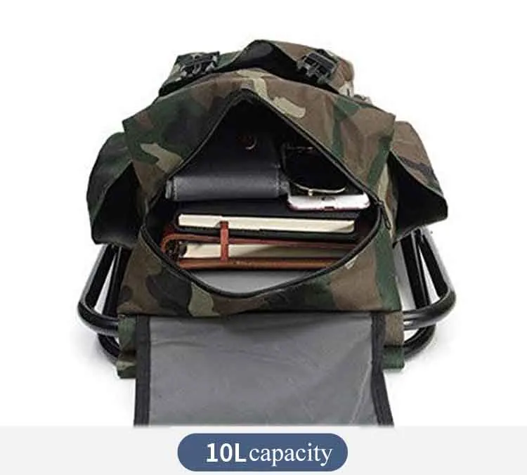 Custom Logo Portable Outdoor Camping Fishing Chair Folding Seat Large Capacity Lightweight Chair Bag with Backpack