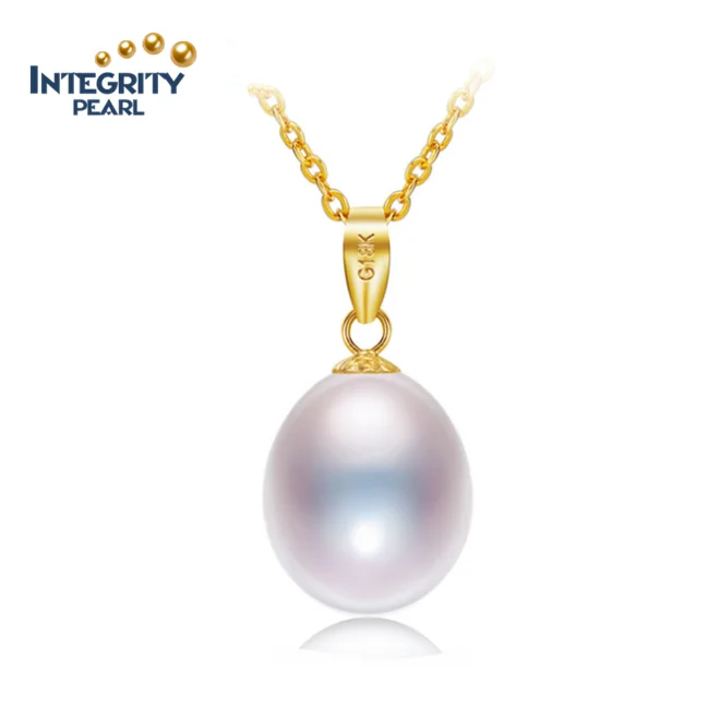 Real solid 18K genuine pure karat yellow gold Fresh Water Natural Freshwater Cultured Pearl Jewellery Jewelry Set