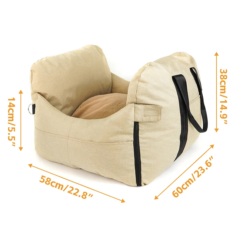 Dog Car Seat Small Dogs Waterproof Dog Booster Seat  Car With Storage Pockets Pet Car Seat Puppy Travel Carrier Bed