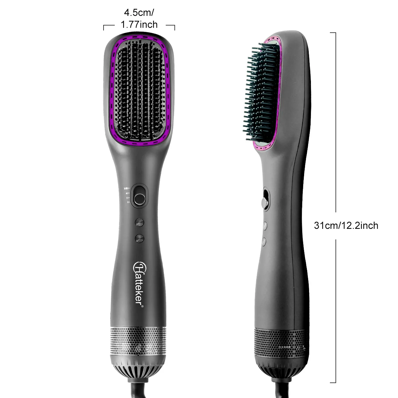 Hatteker Professional Portable Negative Ionic Hair Straightener Brush Electric Hair Brush