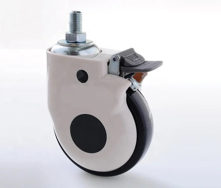 Single tire low noise caster, abrasion resistance castor, chemical and oil resistance central locking swivel wheels china high