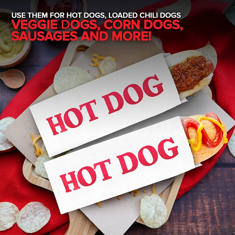 Kebab Fried Food Wrapper Bags Warming Aluminum Foil Hotdog French Fries Hamburger Sandwich Bbq Hot Dog Paper Custom Classic