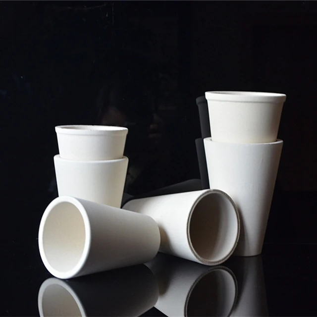 Crucible of ceramic clay, Crucible of fiery clay for laboratory machined ceramic