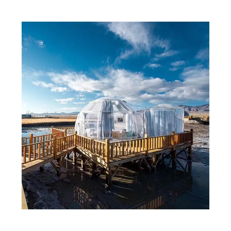 Glamping luxury Waterproof Metal Frame 2.5m-4m Polycarbonate Transparent House Greenhouse Geodesic Dome Tent For Outdoor Events