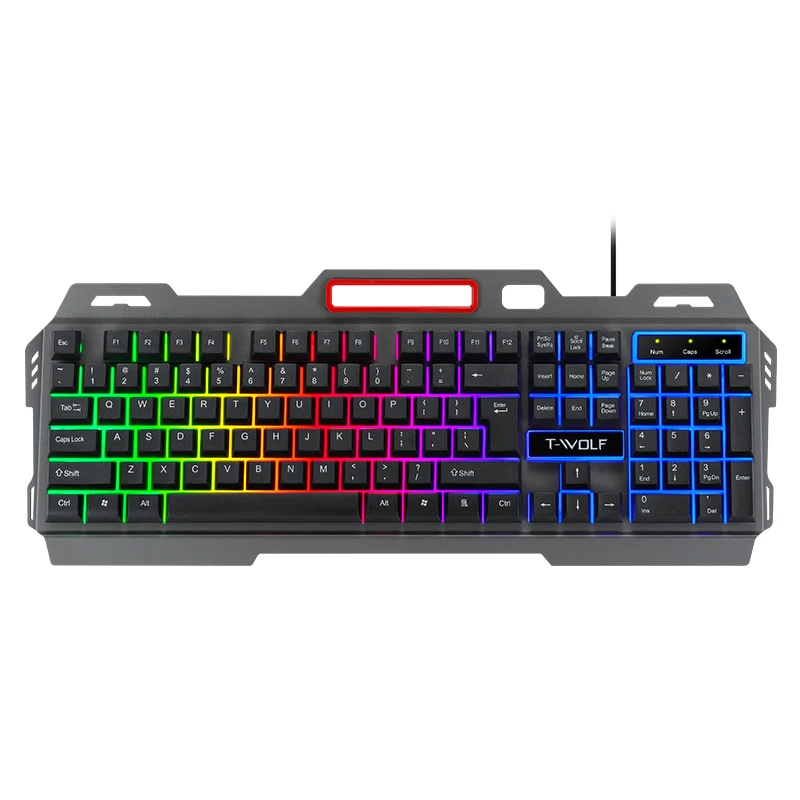 wholesale T16 gaming keyboard USB luminous keyboard iron plate steel manipulator keyboard cross-border Amazon