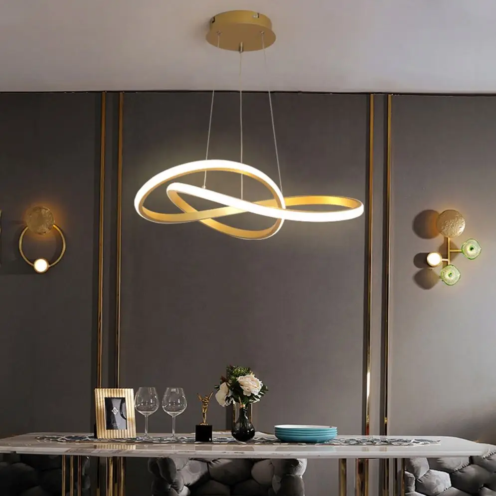 High Quality Circle Rings Led Bedroom Living Room Nordic Modern Chandelier Lights