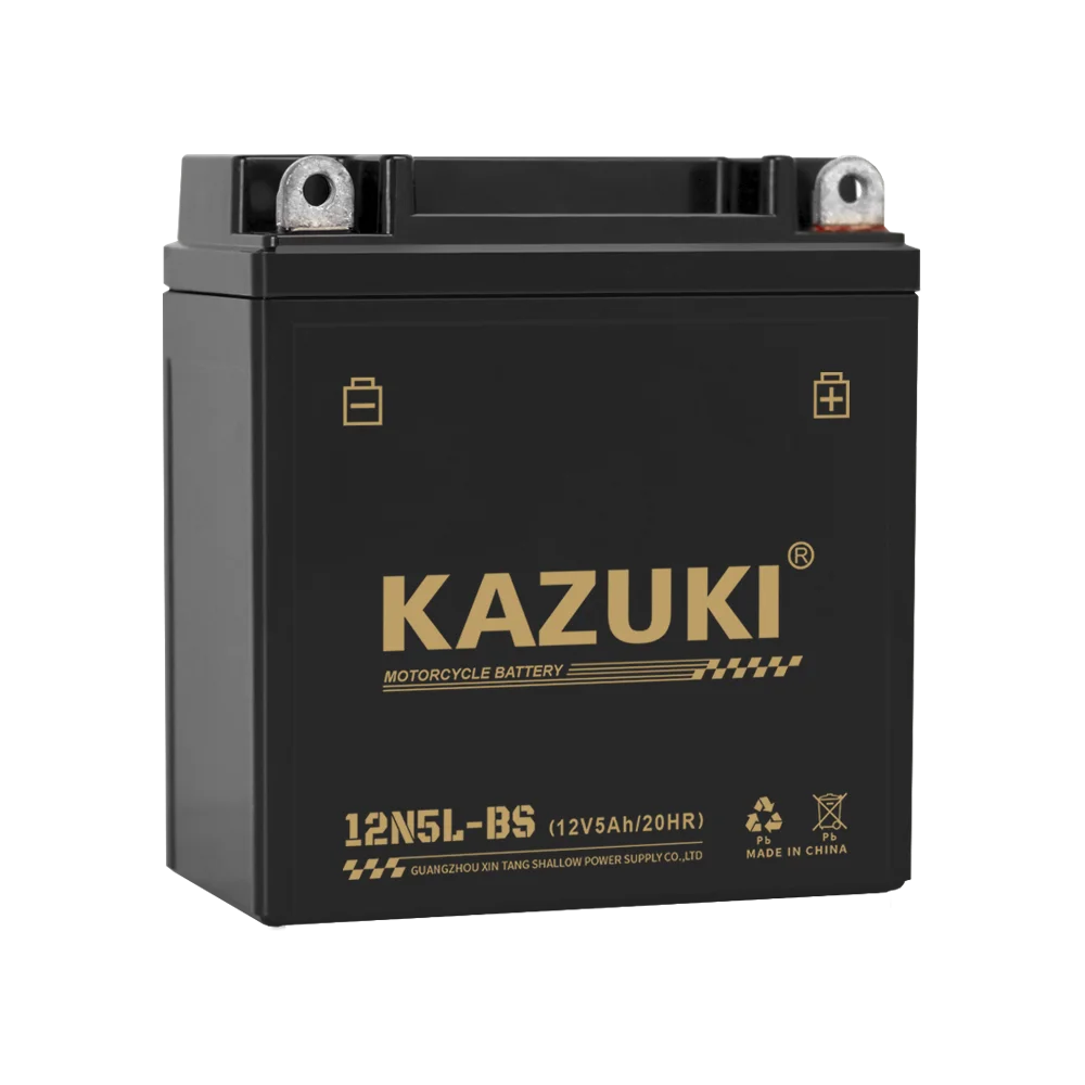 KAZUKI 12V5 Good Starting Performance Aki Motor 12V Gel Motorcycle Batera 12N5-Bs Yb5L 5ah 7ah 9ah 4ah Motorcycle Battery