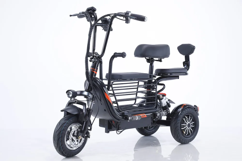 Mini electric tricycle for baby pickup for men and women scooters folding double three-seater lithium tram
