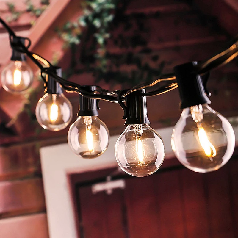 Cob Golden Yellow 5 Speed Adjustable Color Outdoor Decoration Waterproof Christmas Led Solar Light String