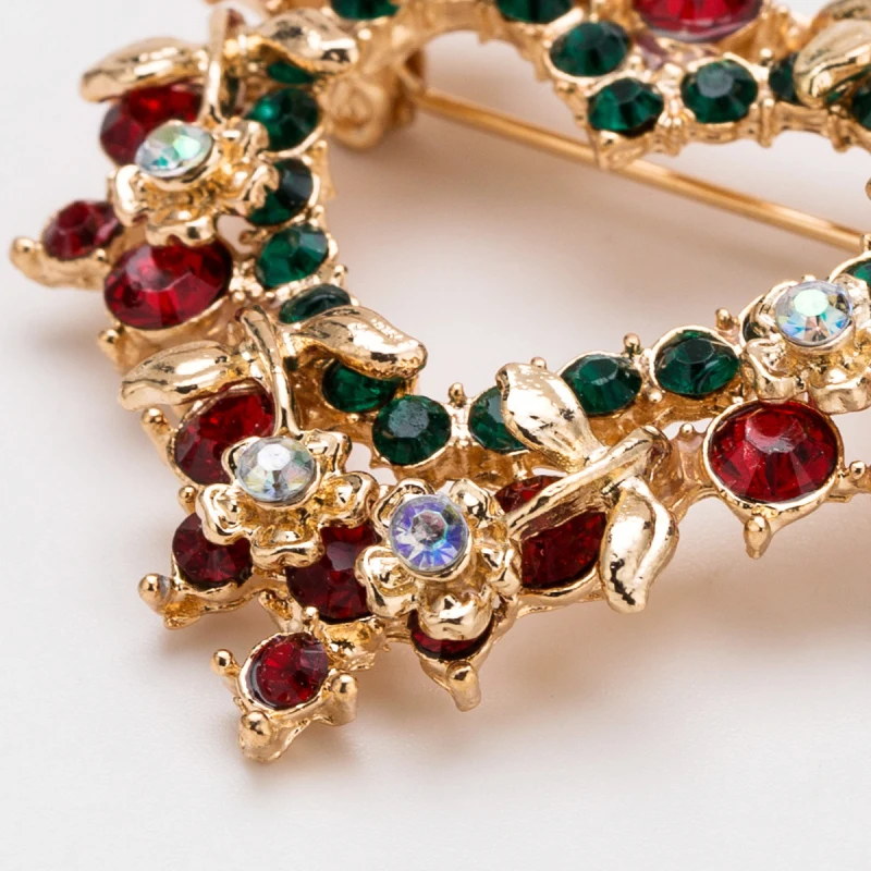 
Christmas Brooches for Girls Gift Cute Color Rhinestone Brooch Pins 