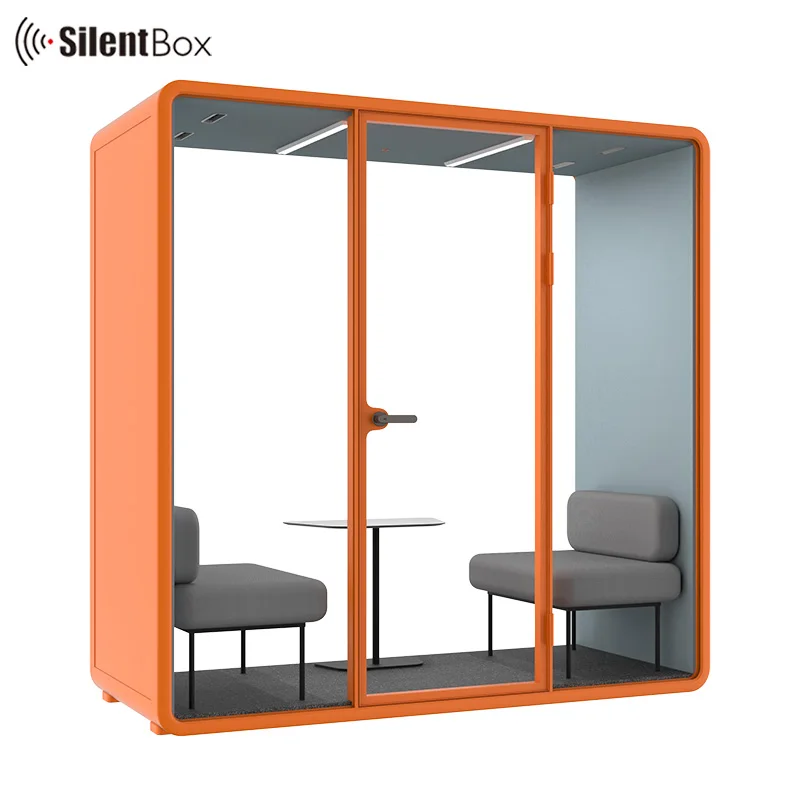 Support Ship To Port CIF Silent Office Meeting Pods 2 person Aluminum Frame With Laminated Glazed