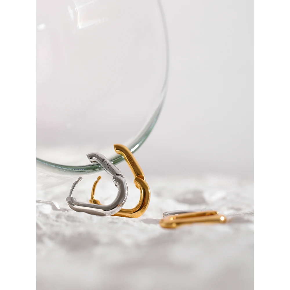 JINYOU Classic Gold Plated Earrings 925 Sterling Silver Jewelry Fashion Hoop Earrings for Women