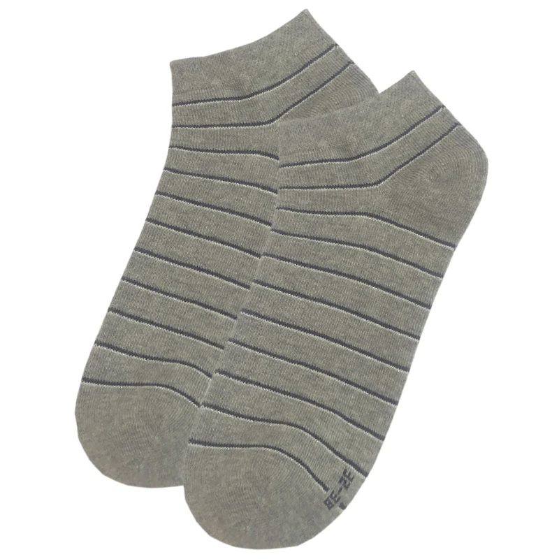
Silver Striped Cotton Hosiery Spring and Autumn Gray Low Cut Socks Women Socks 