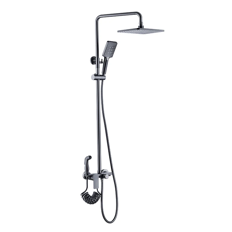 Cupc Bathroom Concealed Rainfall Mixer Tap 12 Inch Wall Mount Cabin Thermostatic Black Water Saving Shower Mixer Head