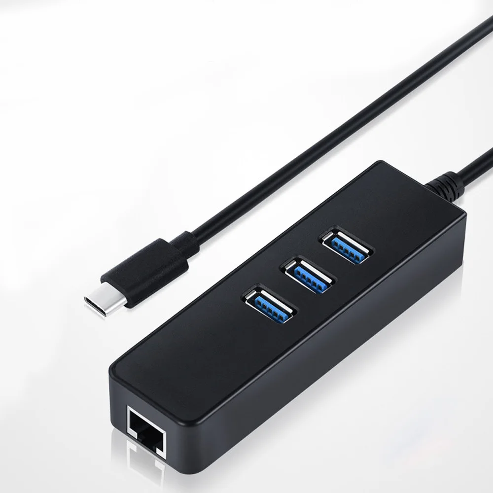 RJ45 Gigabit Ethernet Lan Network AdapterType C to USB 3.0 Multi Function Hub