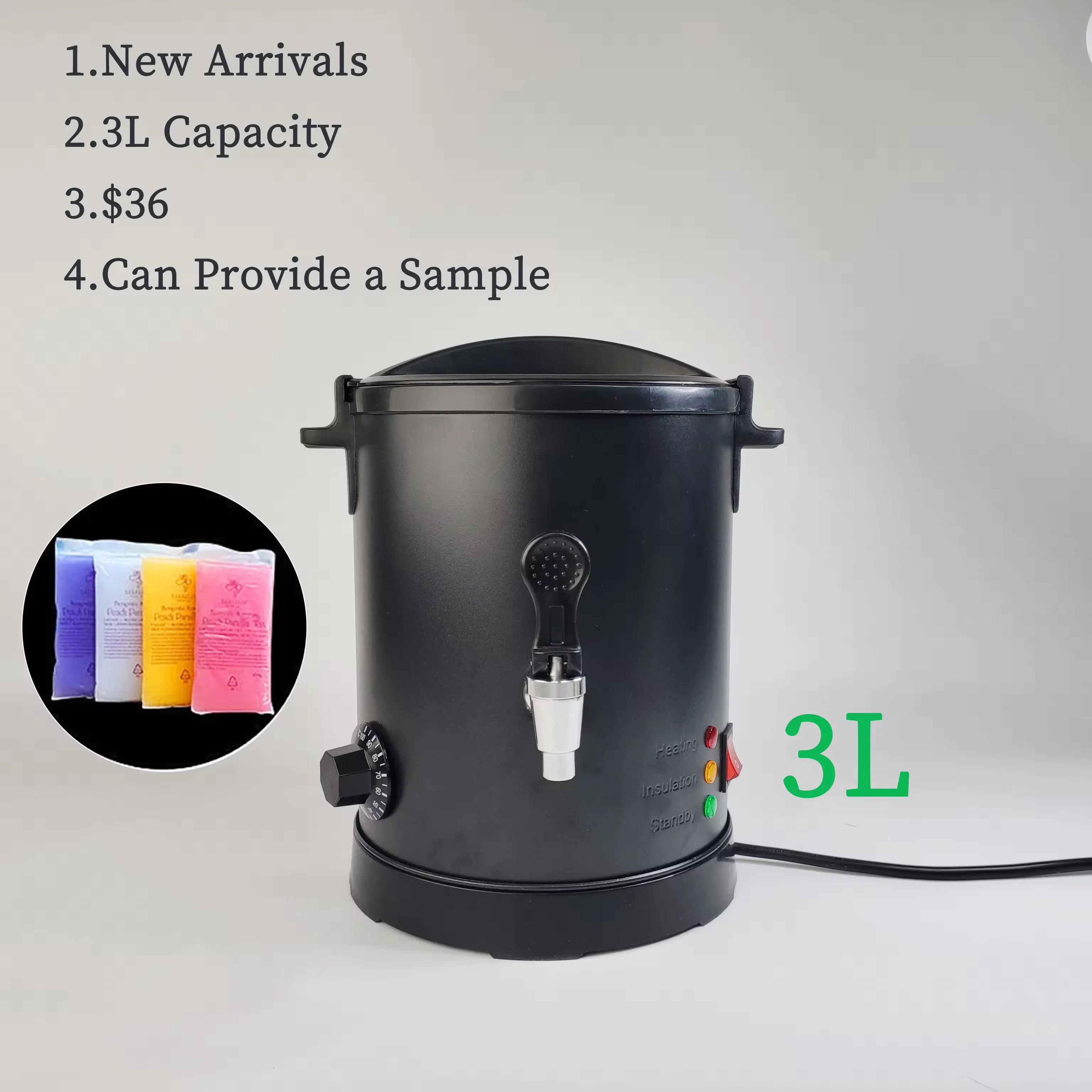 Stainless Steel Safety Heating Melting Paraffin Wax Machine Hair Removal Temperature Controlled Home Wax Melting Machine