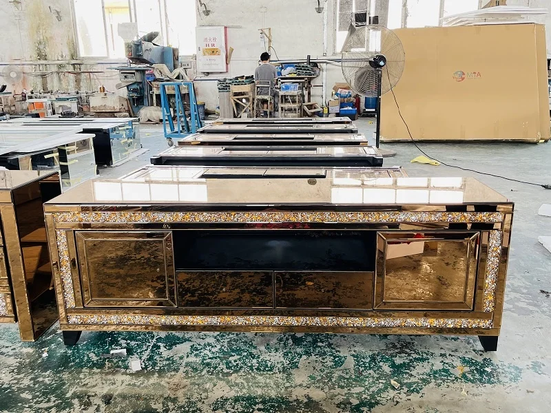 Modern Luxury High Gloss Tv Stand Led Lights Floor Tv Stands Wall Unit Tv Cabinets With Fireplace