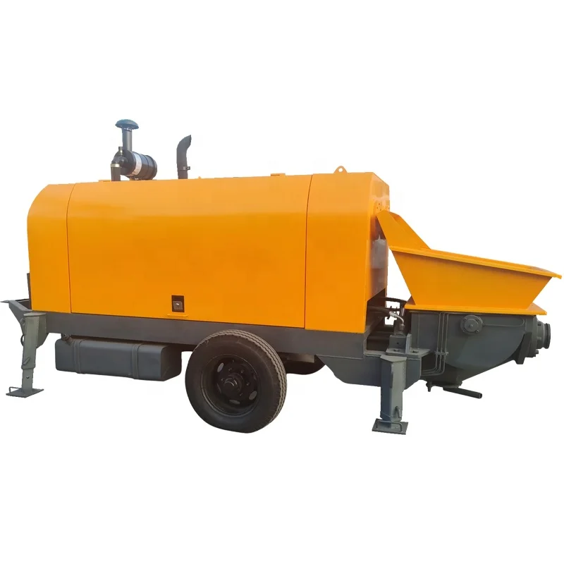 concrete trailer pump Cummins/Weichai diesel engine with Kawassaki main hydraulic pump New Concrete Pump machine 18m warranty