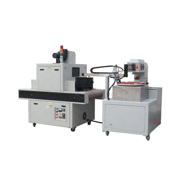 1-Color Ballpoint Pens Electric Cigarettes Logo Pad Printing Machine With Gripper Take-off To UV Tunnel Dryer