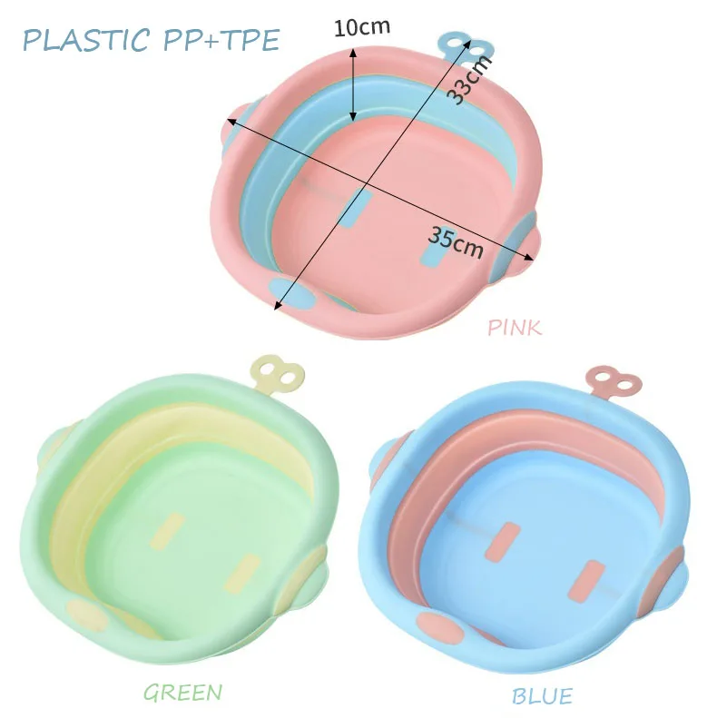 Environmental Thickened Baby Folding Bathtub Multipurpose Cartoon Design 4L Portable Baby Wash Basin