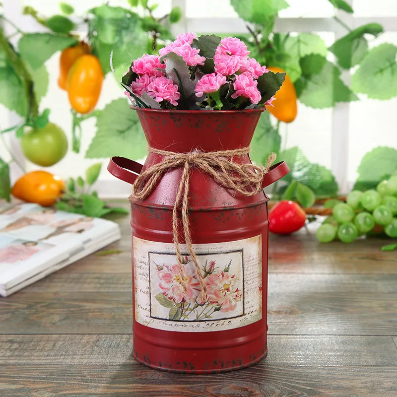 Wholesale home decor vintage style floor metal flower vase