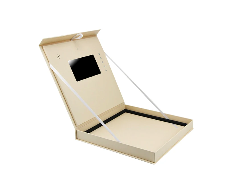 Hot sale promotional with logo items customize branded greeting card luxury magnetic lcd gift sets video box