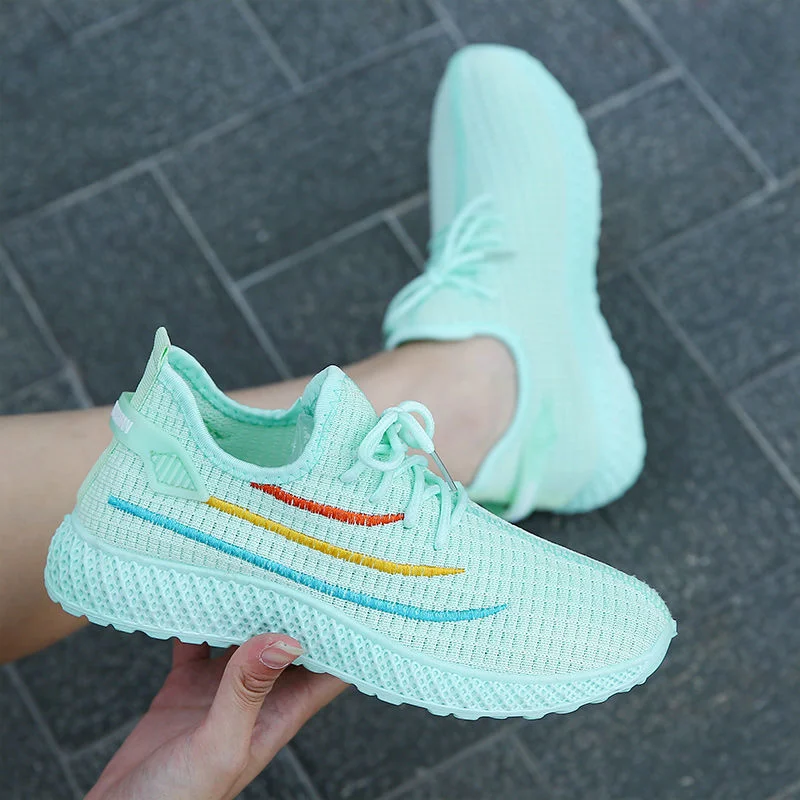 YATAI Ladies summer net shoes fly knit breathable casual shoes cheap