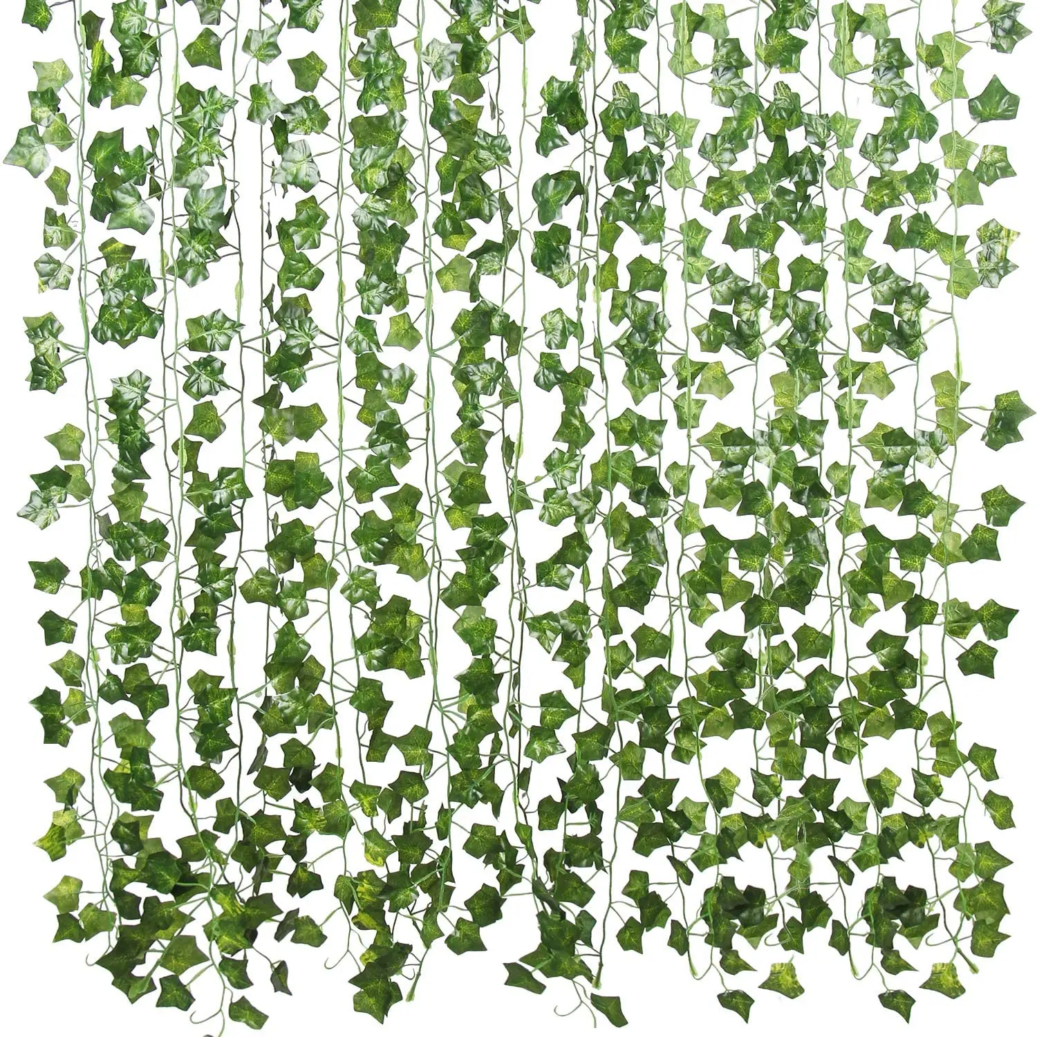 12pcs Silk Artificial Ivy Vine Hanging Leaves Artificial Plant Greenery Decor Party Home Garden Wedding Wall Decor
