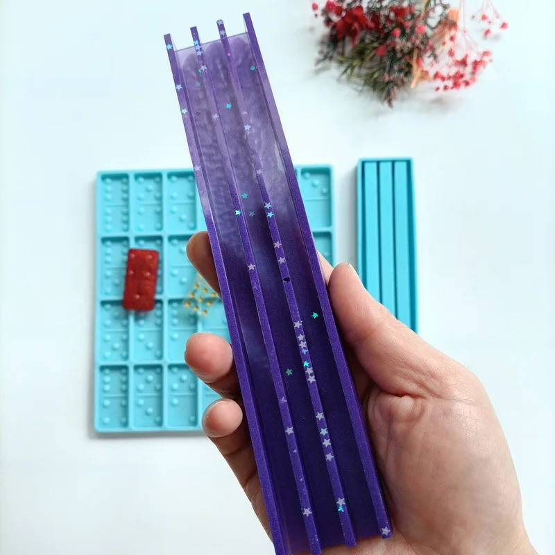 
DIY Dominoes Game Play Epoxy Resin Mold, Silicone Dominoes Casting Molds 