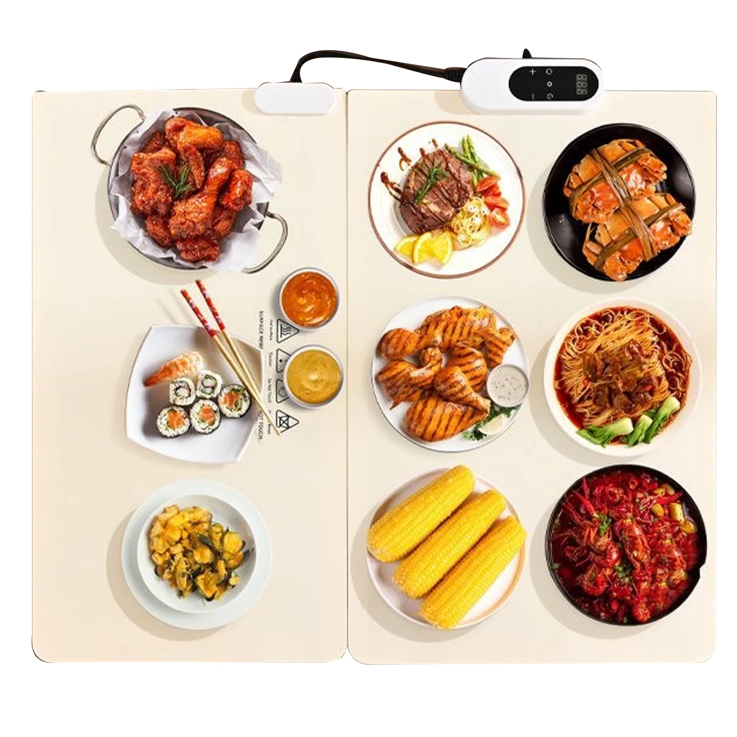 Warming Trays for Buffets Party Silicone Heating Mat for Food with 6 Temperature Settings Rollable Food Warmer Plate,Warming mat