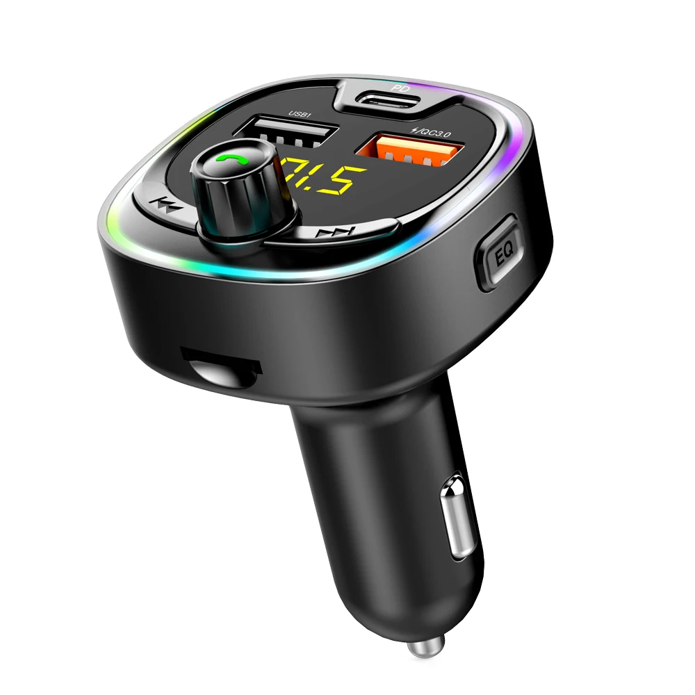 Support FM full frequency transmission, car MP3 player music player, one-key EQ heavy bass