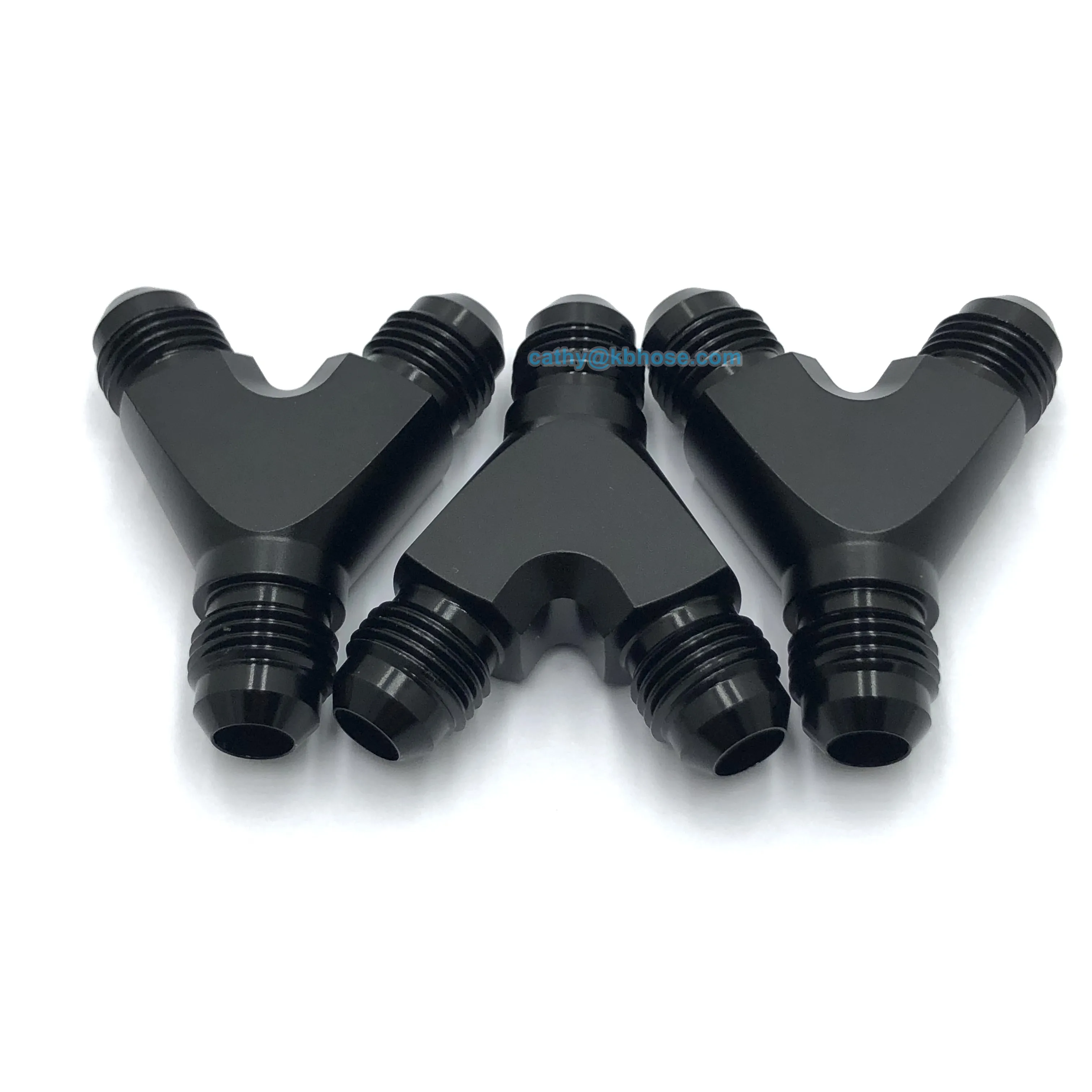 Aluminum 6AN Male to 2*AN6 3 Ways Y Fuel Hose Tube Connector Male Flare Coupler Union Y Block Fitting Adapter