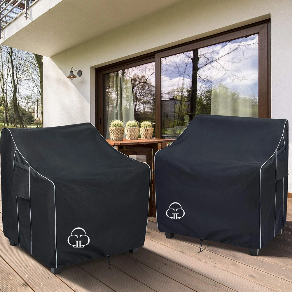 New Design Oxford Fabric Black Patio Garden Furniture Covers Waterproof Rain Cover Outdoor Patio Chair Covers For Outdoor Chair