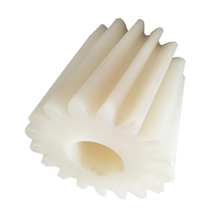 
Customized different shape Nylon Material Milk white Colour helical gear 