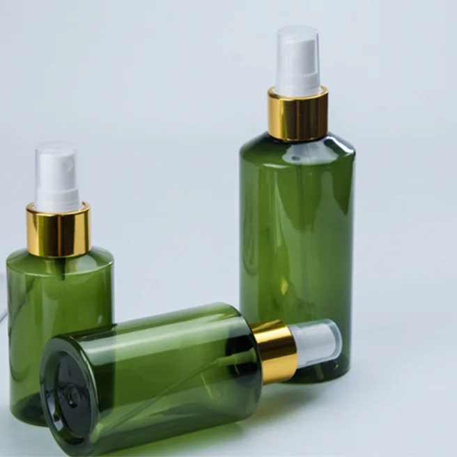 Hot Sale Green Plastic Pump Spray Bottle 100ml 150ml 200ml PET Fine Mist Spray Bottle